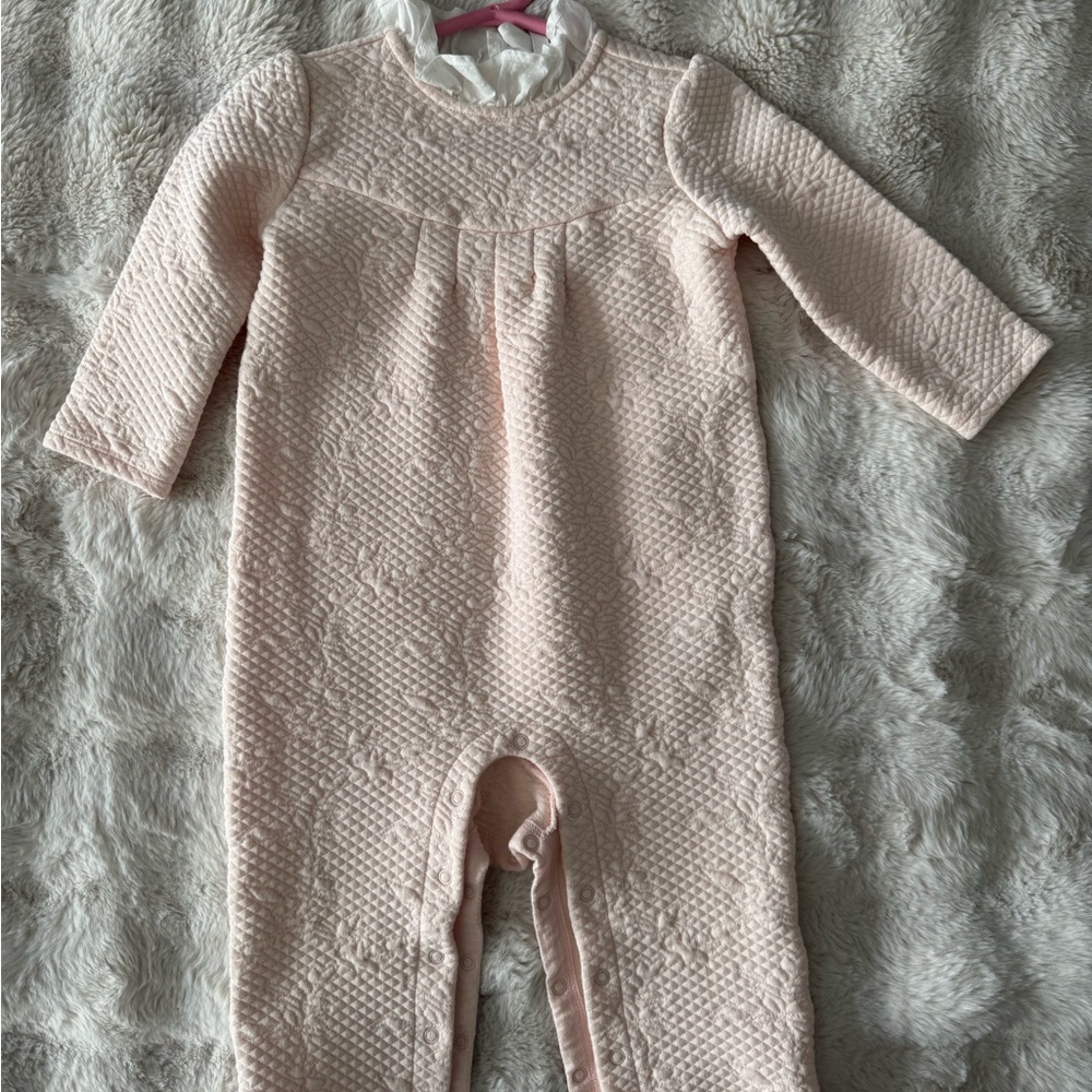 Janie and Jack Blush Textured Kids Footie